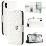 Rhombic Texture Flip Leather Phone Case with Lanyard, For iPhone 11, For iPhone 11 Pro, For iPhone XS / X, For iPhone XR, For iPhone XS Max, For iPhone 8 Plus / 7 Plus / 6s Plus