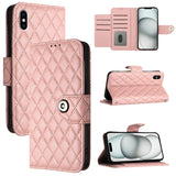 Rhombic Texture Flip Leather Phone Case with Lanyard, For iPhone 11, For iPhone 11 Pro, For iPhone XS / X, For iPhone XR, For iPhone XS Max, For iPhone 8 Plus / 7 Plus / 6s Plus