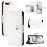 Rhombic Texture Flip Leather Phone Case with Lanyard, For iPhone 11, For iPhone 11 Pro, For iPhone XS / X, For iPhone XR, For iPhone XS Max, For iPhone 8 Plus / 7 Plus / 6s Plus
