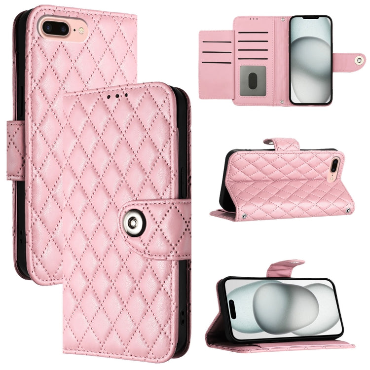 Rhombic Texture Flip Leather Phone Case with Lanyard, For iPhone 11, For iPhone 11 Pro, For iPhone XS / X, For iPhone XR, For iPhone XS Max, For iPhone 8 Plus / 7 Plus / 6s Plus