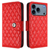 Rhombic Texture Flip Leather Phone Case with Lanyard, For iPhone 17 Pro Max, For iPhone 17 Pro, For iPhone 17, For iPhone Air, For iPhone SE 2024, For iPhone 16 Pro Max, For iPhone 16 Pro, For iPhone 16 Plus