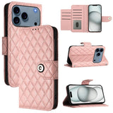 Rhombic Texture Flip Leather Phone Case with Lanyard, For iPhone 17 Pro Max, For iPhone 17 Pro, For iPhone 17, For iPhone Air, For iPhone SE 2024, For iPhone 16 Pro Max, For iPhone 16 Pro, For iPhone 16 Plus
