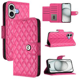 Rhombic Texture Flip Leather Phone Case with Lanyard, For iPhone 17 Pro Max, For iPhone 17 Pro, For iPhone 17, For iPhone Air, For iPhone SE 2024, For iPhone 16 Pro Max, For iPhone 16 Pro, For iPhone 16 Plus