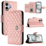 Rhombic Texture Flip Leather Phone Case with Lanyard, For iPhone 17 Pro Max, For iPhone 17 Pro, For iPhone 17, For iPhone Air, For iPhone SE 2024, For iPhone 16 Pro Max, For iPhone 16 Pro, For iPhone 16 Plus