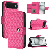 Rhombic Texture Flip Leather Phone Case with Lanyard, For iPhone 17 Pro Max, For iPhone 17 Pro, For iPhone 17, For iPhone Air, For iPhone SE 2024, For iPhone 16 Pro Max, For iPhone 16 Pro, For iPhone 16 Plus