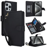Multi-Card Wallet RFID Leather Phone Case, For iPhone 16 Pro, For iPhone 16 Plus, For iPhone 16, For iPhone 15 Pro Max, For iPhone 15 Pro, For iPhone 15 Plus