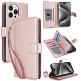 Multi-Card Wallet RFID Leather Phone Case, For iPhone 16 Pro, For iPhone 16 Plus, For iPhone 16, For iPhone 15 Pro Max, For iPhone 15 Pro, For iPhone 15 Plus