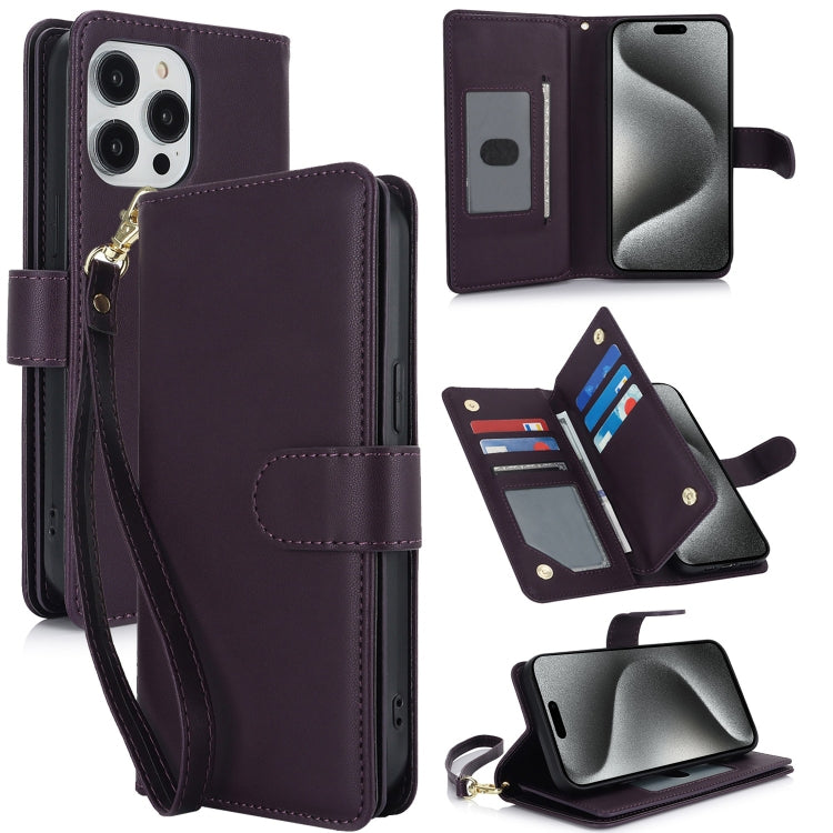 Multi-Card Wallet RFID Leather Phone Case, For iPhone 16 Pro, For iPhone 16 Plus, For iPhone 16, For iPhone 15 Pro Max, For iPhone 15 Pro, For iPhone 15 Plus