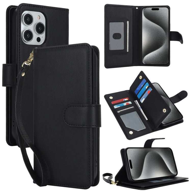 Multi-Card Wallet RFID Leather Phone Case, For iPhone 16 Pro, For iPhone 16 Plus, For iPhone 16, For iPhone 15 Pro Max, For iPhone 15 Pro, For iPhone 15 Plus