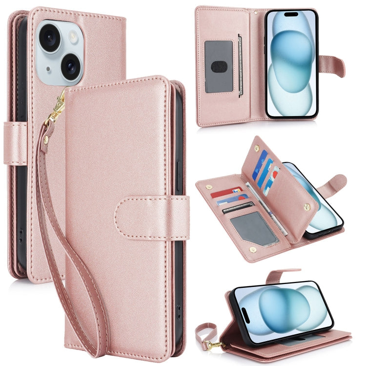 Multi-Card Wallet RFID Leather Phone Case, For iPhone 16 Pro, For iPhone 16 Plus, For iPhone 16, For iPhone 15 Pro Max, For iPhone 15 Pro, For iPhone 15 Plus