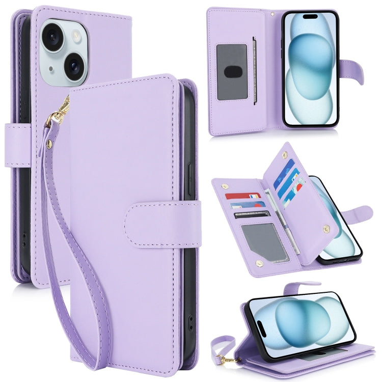Multi-Card Wallet RFID Leather Phone Case, For iPhone 16 Pro, For iPhone 16 Plus, For iPhone 16, For iPhone 15 Pro Max, For iPhone 15 Pro, For iPhone 15 Plus