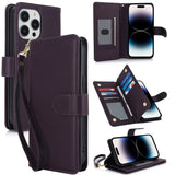 Multi-Card Wallet RFID Leather Phone Case, For iPhone 15, For iPhone 14 Plus, For iPhone 14, For iPhone 14 Pro, For iPhone 14 Pro Max, For iPhone 13 Pro Max