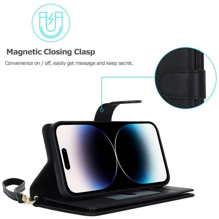 Multi-Card Wallet RFID Leather Phone Case, For iPhone 16 Pro, For iPhone 16 Plus, For iPhone 16, For iPhone 15 Pro Max, For iPhone 15 Pro, For iPhone 15 Plus