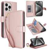 Multi-Card Wallet RFID Leather Phone Case, For iPhone 16 Pro, For iPhone 16 Plus, For iPhone 16, For iPhone 15 Pro Max, For iPhone 15 Pro, For iPhone 15 Plus