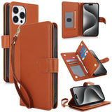 Multi-Card Wallet RFID Leather Phone Case, For iPhone 16 Pro, For iPhone 16 Plus, For iPhone 16, For iPhone 15 Pro Max, For iPhone 15 Pro, For iPhone 15 Plus
