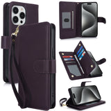 Multi-Card Wallet RFID Leather Phone Case, For iPhone 17e / 16e, For iPhone 17 Pro Max, For iPhone 17 Pro, For iPhone 17, For iPhone Air, For iPhone 16 Pro Max