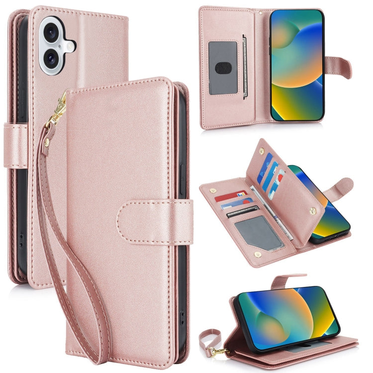 Multi-Card Wallet RFID Leather Phone Case, For iPhone 16 Pro, For iPhone 16 Plus, For iPhone 16, For iPhone 15 Pro Max, For iPhone 15 Pro, For iPhone 15 Plus