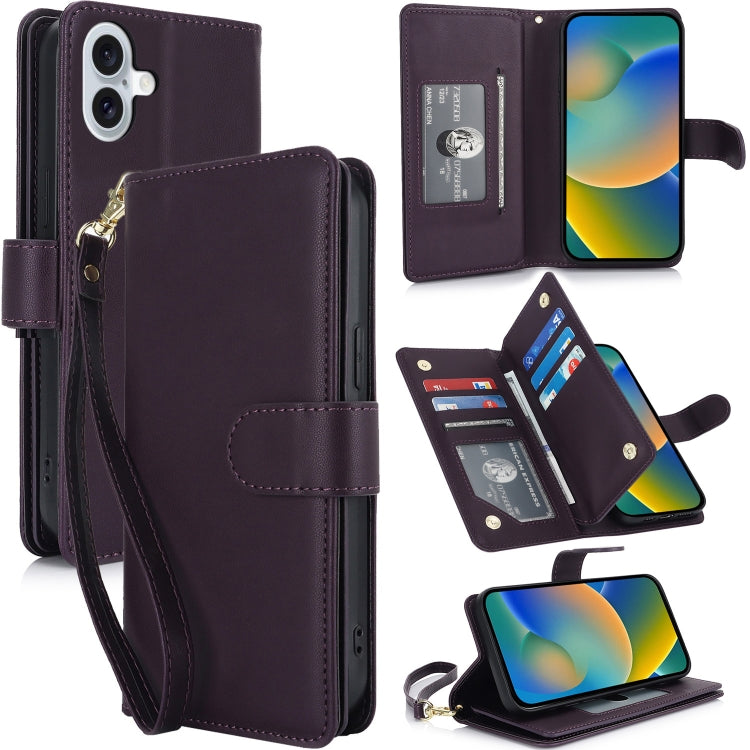Multi-Card Wallet RFID Leather Phone Case, For iPhone 16 Pro, For iPhone 16 Plus, For iPhone 16, For iPhone 15 Pro Max, For iPhone 15 Pro, For iPhone 15 Plus