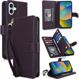Multi-Card Wallet RFID Leather Phone Case, For iPhone 16 Pro, For iPhone 16 Plus, For iPhone 16, For iPhone 15 Pro Max, For iPhone 15 Pro, For iPhone 15 Plus