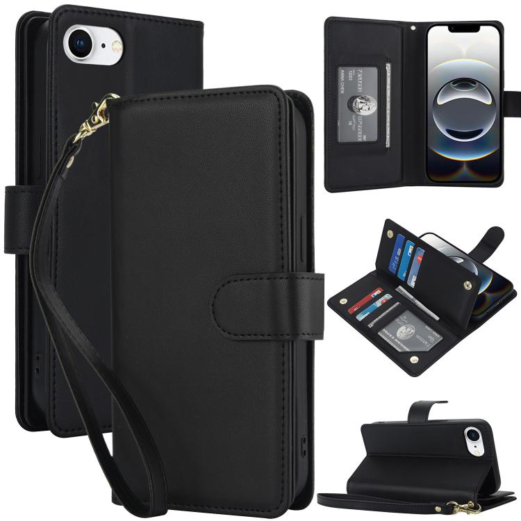 Multi-Card Wallet RFID Leather Phone Case, For iPhone 17e / 16e, For iPhone 17 Pro Max, For iPhone 17 Pro, For iPhone 17, For iPhone Air, For iPhone 16 Pro Max