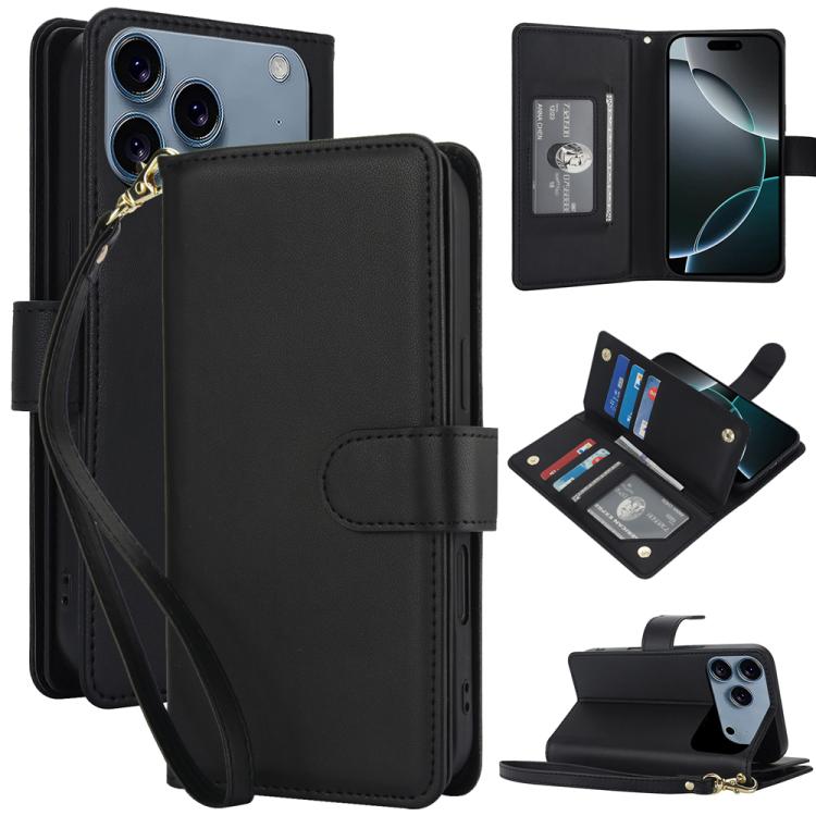 Multi-Card Wallet RFID Leather Phone Case, For iPhone 17e / 16e, For iPhone 17 Pro Max, For iPhone 17 Pro, For iPhone 17, For iPhone Air, For iPhone 16 Pro Max