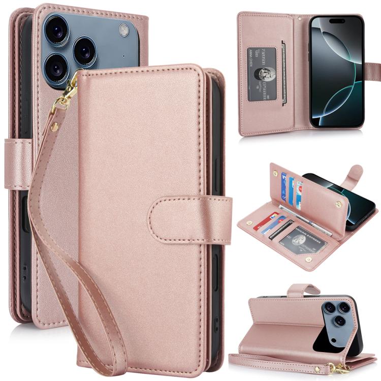 Multi-Card Wallet RFID Leather Phone Case, For iPhone 17e / 16e, For iPhone 17 Pro Max, For iPhone 17 Pro, For iPhone 17, For iPhone Air, For iPhone 16 Pro Max