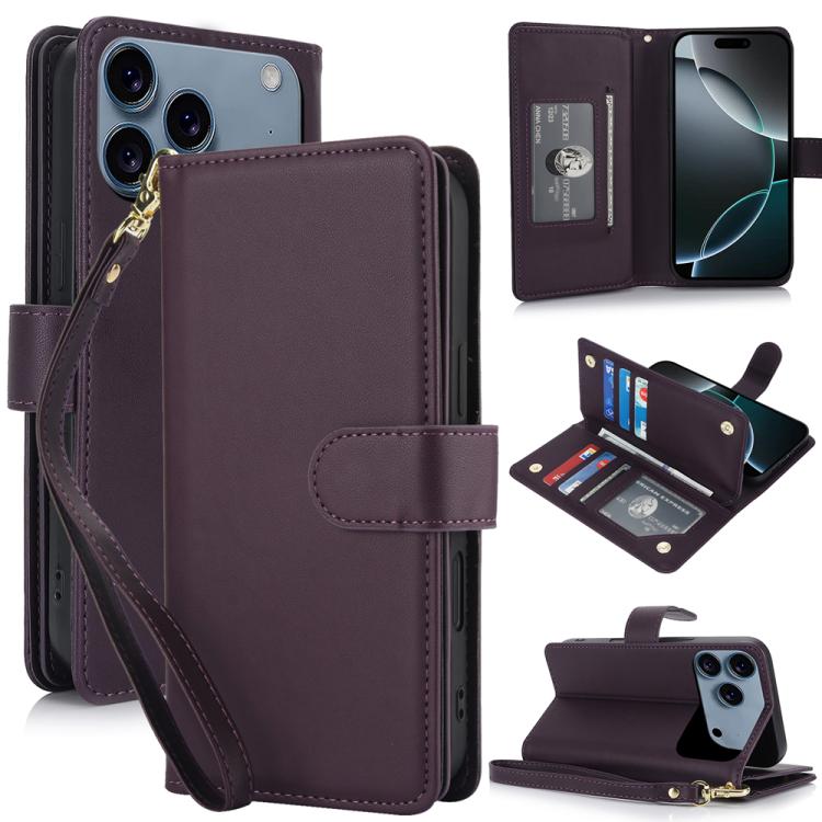 Multi-Card Wallet RFID Leather Phone Case, For iPhone 17e / 16e, For iPhone 17 Pro Max, For iPhone 17 Pro, For iPhone 17, For iPhone Air, For iPhone 16 Pro Max