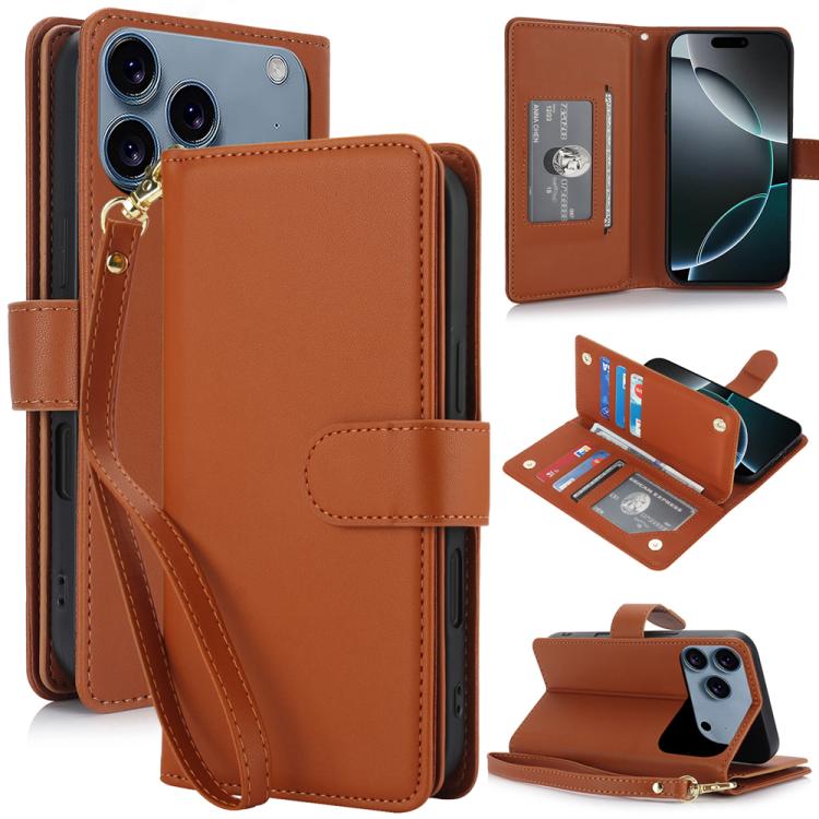 Multi-Card Wallet RFID Leather Phone Case, For iPhone 17e / 16e, For iPhone 17 Pro Max, For iPhone 17 Pro, For iPhone 17, For iPhone Air, For iPhone 16 Pro Max