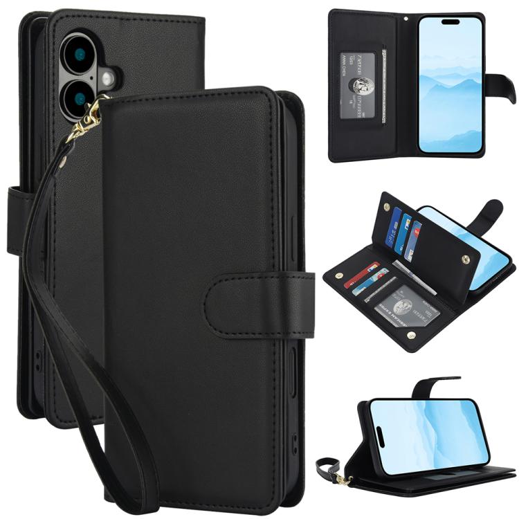 Multi-Card Wallet RFID Leather Phone Case, For iPhone 17e / 16e, For iPhone 17 Pro Max, For iPhone 17 Pro, For iPhone 17, For iPhone Air, For iPhone 16 Pro Max