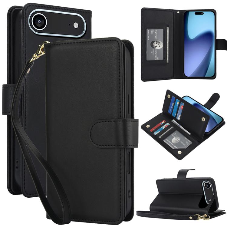 Multi-Card Wallet RFID Leather Phone Case, For iPhone 17e / 16e, For iPhone 17 Pro Max, For iPhone 17 Pro, For iPhone 17, For iPhone Air, For iPhone 16 Pro Max