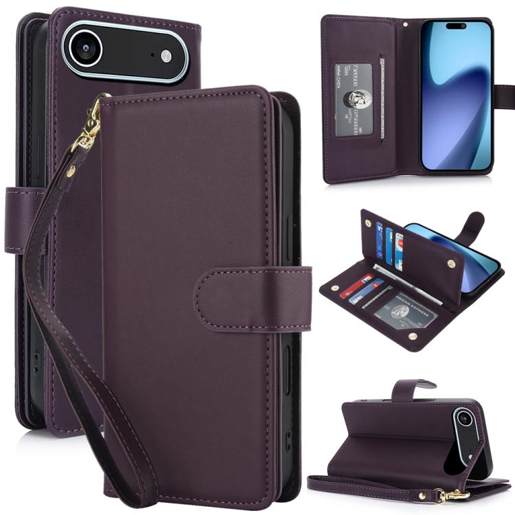 Multi-Card Wallet RFID Leather Phone Case, For iPhone 17e / 16e, For iPhone 17 Pro Max, For iPhone 17 Pro, For iPhone 17, For iPhone Air, For iPhone 16 Pro Max