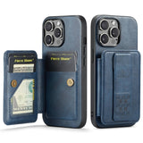 Fierre Shann Oil Wax Cow Leather Card Holder Back Phone Case, For iPhone 16, For iPhone 15 Pro Max, For iPhone 15 Pro, For iPhone 15 Plus, For iPhone 15, For iPhone 14 Plus, For iPhone 14, For iPhone 14 Pro