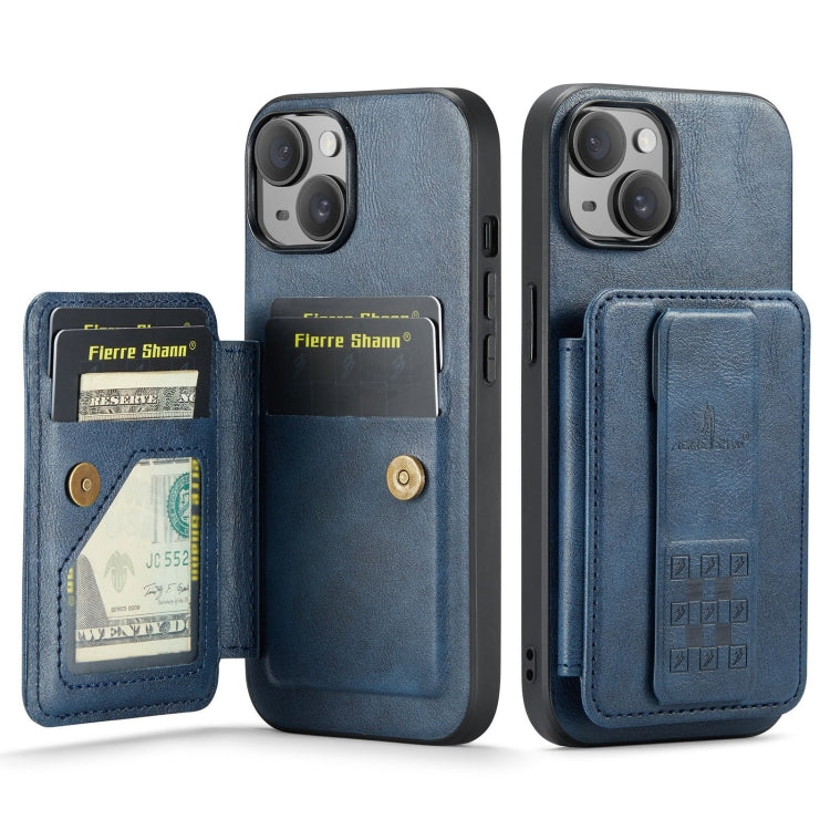 Fierre Shann Oil Wax Cow Leather Card Holder Back Phone Case, For iPhone 16, For iPhone 15 Pro Max, For iPhone 15 Pro, For iPhone 15 Plus, For iPhone 15, For iPhone 14 Plus, For iPhone 14, For iPhone 14 Pro