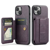 Fierre Shann Oil Wax Cow Leather Card Holder Back Phone Case, For iPhone 16, For iPhone 15 Pro Max, For iPhone 15 Pro, For iPhone 15 Plus, For iPhone 15, For iPhone 14 Plus, For iPhone 14, For iPhone 14 Pro
