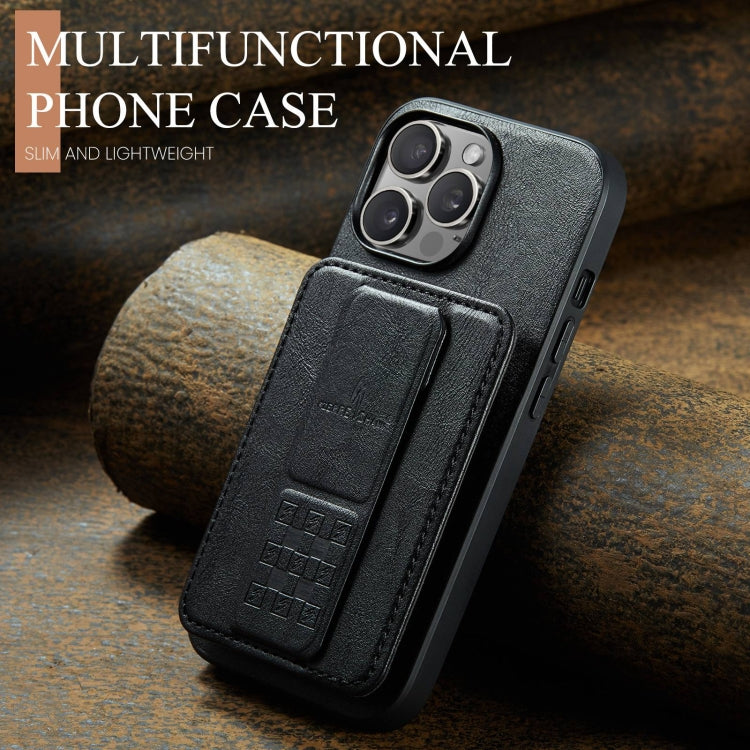 Fierre Shann Oil Wax Cow Leather Card Holder Back Phone Case, For iPhone 14 Pro Max, For iPhone 13 Pro Max, For iPhone 13 Pro, For iPhone 13, For iPhone 12 / 12 Pro, For iPhone 12 Pro Max