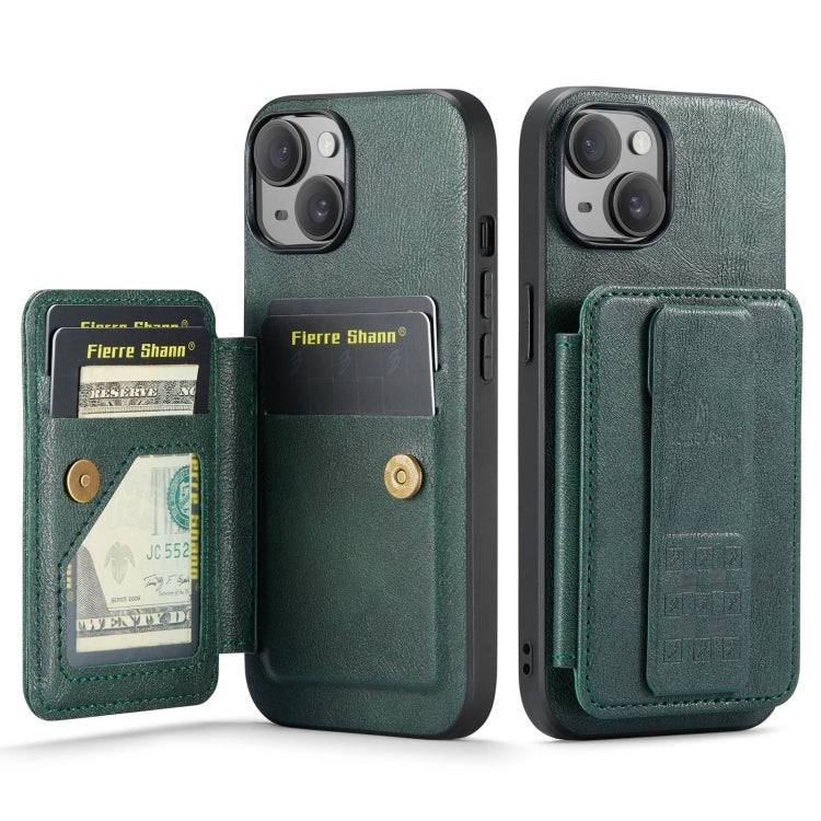 Fierre Shann Oil Wax Cow Leather Card Holder Back Phone Case, For iPhone 14 Pro Max, For iPhone 13 Pro Max, For iPhone 13 Pro, For iPhone 13, For iPhone 12 / 12 Pro, For iPhone 12 Pro Max
