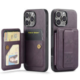 Fierre Shann Oil Wax Cow Leather Card Holder Back Phone Case, For iPhone 17e / 16e, For iPhone 17 Pro Max, For iPhone 17 Pro, For iPhone 17, For iPhone Air, For iPhone 16 Pro Max, For iPhone 16 Pro, For iPhone 16 Plus