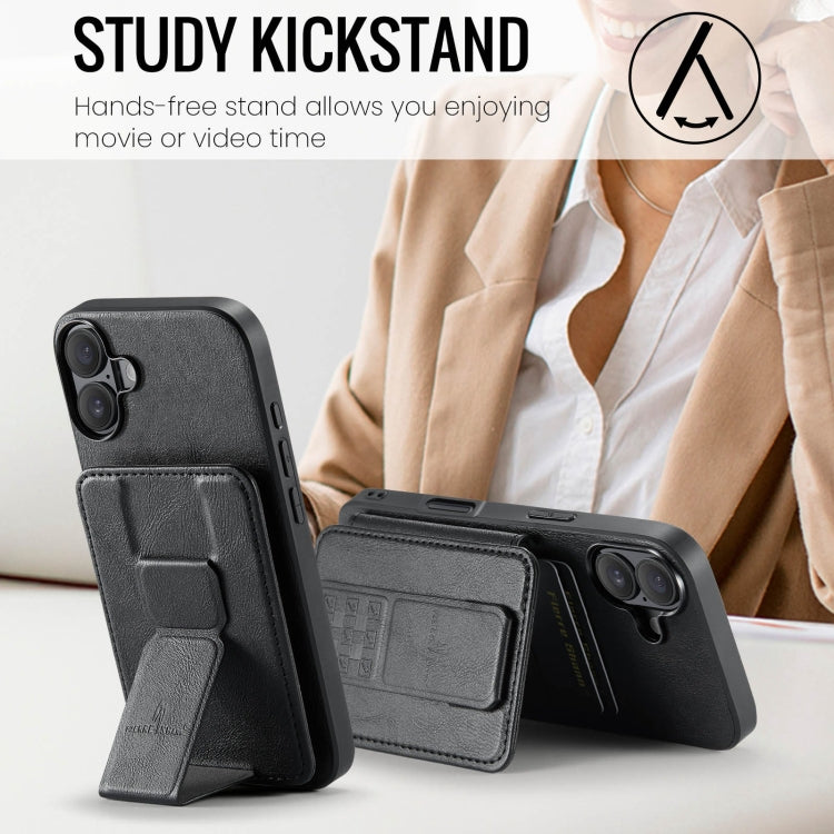 Fierre Shann Oil Wax Cow Leather Card Holder Back Phone Case, For iPhone 16, For iPhone 15 Pro Max, For iPhone 15 Pro, For iPhone 15 Plus, For iPhone 15, For iPhone 14 Plus, For iPhone 14, For iPhone 14 Pro