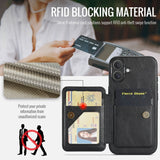 Fierre Shann Oil Wax Cow Leather Card Holder Back Phone Case, For iPhone 16, For iPhone 15 Pro Max, For iPhone 15 Pro, For iPhone 15 Plus, For iPhone 15, For iPhone 14 Plus, For iPhone 14, For iPhone 14 Pro