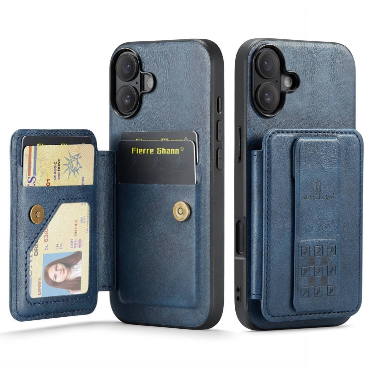 Fierre Shann Oil Wax Cow Leather Card Holder Back Phone Case, For iPhone 16, For iPhone 15 Pro Max, For iPhone 15 Pro, For iPhone 15 Plus, For iPhone 15, For iPhone 14 Plus, For iPhone 14, For iPhone 14 Pro