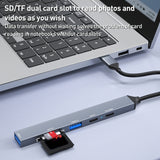 ADS-807 PD100 6 in 1 Type-C to PD100W + USB3.0 + USB2.0 + SD/TF HUB Docking Station, ADS-807