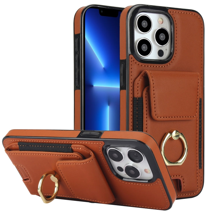 Elastic Card Bag Ring Holder Phone Case, For iPhone 15 Pro Max, For iPhone 15 Pro, For iPhone 15, For iPhone 14, For iPhone 14 Pro, For iPhone 14 Pro Max, For iPhone 13 Pro Max, For iPhone 13 Pro