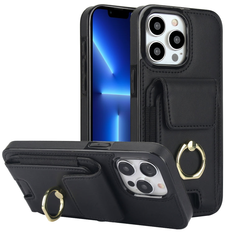 Elastic Card Bag Ring Holder Phone Case, For iPhone 15 Pro Max, For iPhone 15 Pro, For iPhone 15, For iPhone 14, For iPhone 14 Pro, For iPhone 14 Pro Max, For iPhone 13 Pro Max, For iPhone 13 Pro