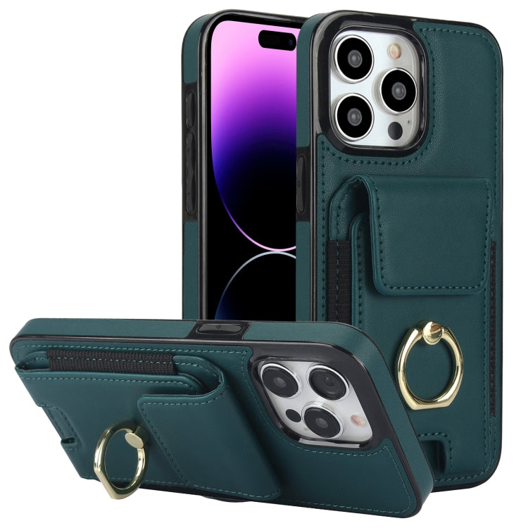 Elastic Card Bag Ring Holder Phone Case, For iPhone 15 Pro Max, For iPhone 15 Pro, For iPhone 15, For iPhone 14, For iPhone 14 Pro, For iPhone 14 Pro Max, For iPhone 13 Pro Max, For iPhone 13 Pro