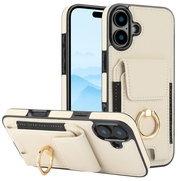 Elastic Card Bag Ring Holder Phone Case, For iPhone 17 Pro Max, For iPhone 17 Pro, For iPhone 17, For iPhone Air, For iPhone 16 Pro Max, For iPhone 16 Pro, For iPhone 16 Plus, For iPhone 16