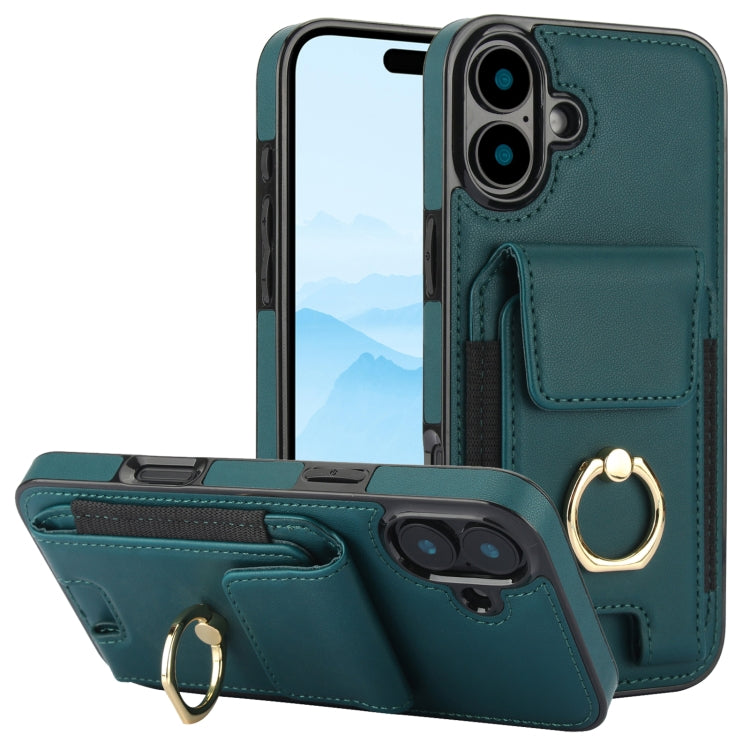 Elastic Card Bag Ring Holder Phone Case, For iPhone 17 Pro Max, For iPhone 17 Pro, For iPhone 17, For iPhone Air, For iPhone 16 Pro Max, For iPhone 16 Pro, For iPhone 16 Plus, For iPhone 16