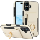 Elastic Card Bag Ring Holder Phone Case, For iPhone 17 Pro Max, For iPhone 17 Pro, For iPhone 17, For iPhone Air, For iPhone 16 Pro Max, For iPhone 16 Pro, For iPhone 16 Plus, For iPhone 16