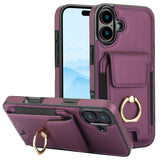 Elastic Card Bag Ring Holder Phone Case, For iPhone 17 Pro Max, For iPhone 17 Pro, For iPhone 17, For iPhone Air, For iPhone 16 Pro Max, For iPhone 16 Pro, For iPhone 16 Plus, For iPhone 16