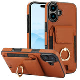 Elastic Card Bag Ring Holder Phone Case, For iPhone 17 Pro Max, For iPhone 17 Pro, For iPhone 17, For iPhone Air, For iPhone 16 Pro Max, For iPhone 16 Pro, For iPhone 16 Plus, For iPhone 16