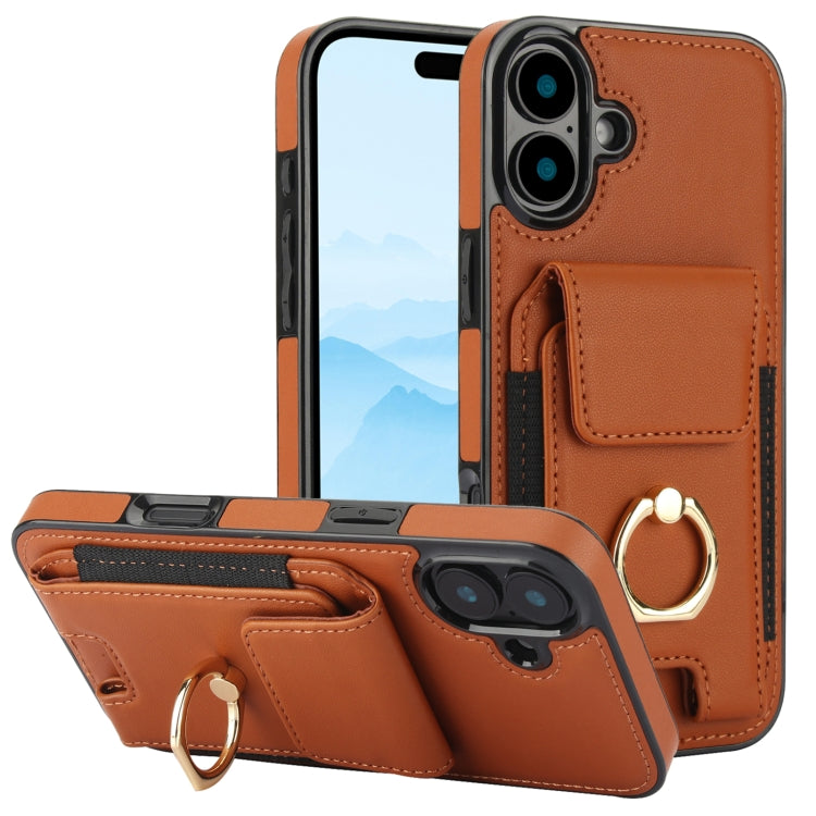 Elastic Card Bag Ring Holder Phone Case, For iPhone 17 Pro Max, For iPhone 17 Pro, For iPhone 17, For iPhone Air, For iPhone 16 Pro Max, For iPhone 16 Pro, For iPhone 16 Plus, For iPhone 16